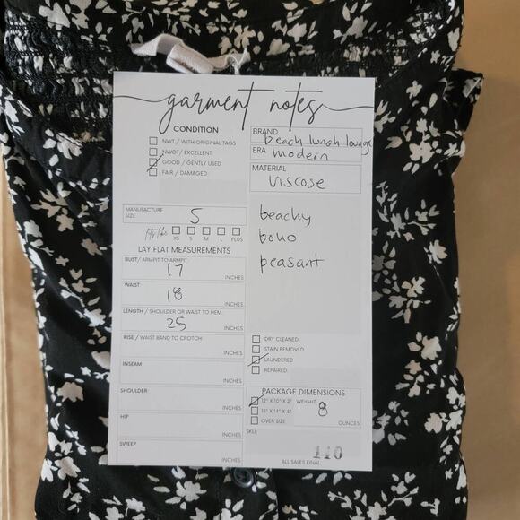 Ditzy Floral Long Sleeve Peasant Top - Picture 7 of 7